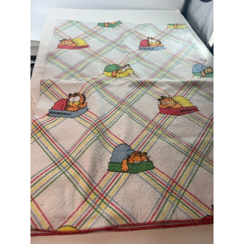 VTG Garfield Blanket Multicolor Twin Size 1978 See pics